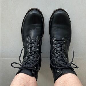 Frye Black Leather Lace-Up woman Boots